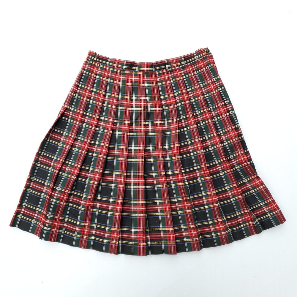 Vintage Red Tartan Plaid Pleated Skirt Academia Outlander Heritage Ivy League 12